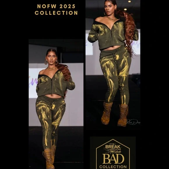 Custom Green Yellow Painted Hoodie and Joggers Set, Size: Small ✅ - Picture 1 of 3